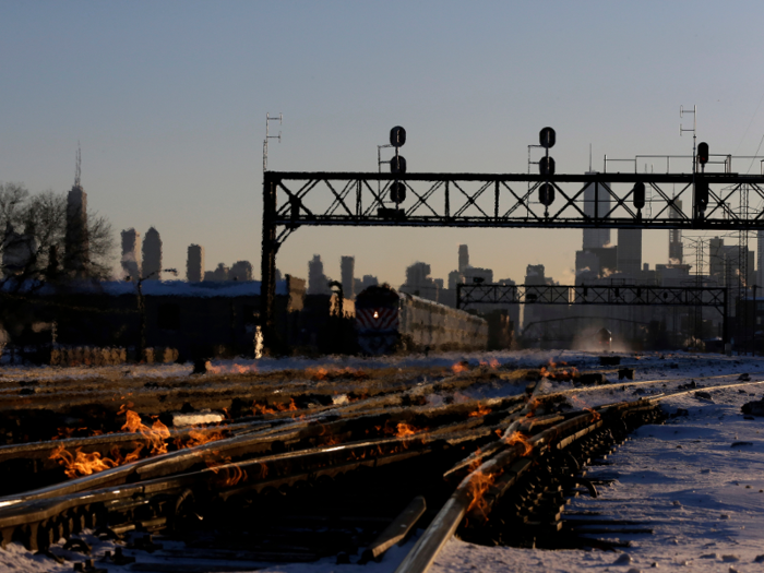 The tracks contract in extreme cold, causing breaks in the line — hence the need for extra heat.