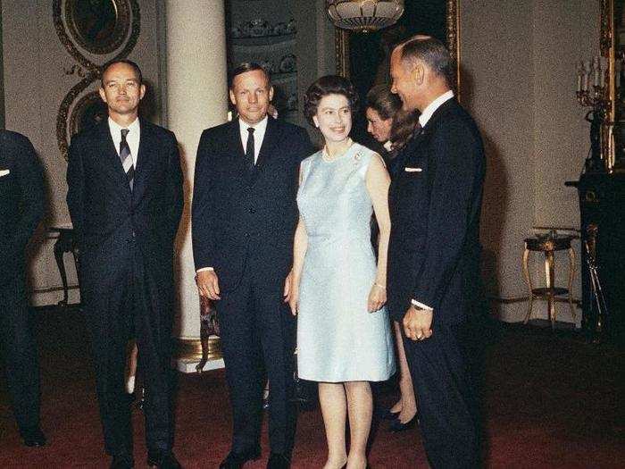 1969: Throughout her reign, the queen has met some of the men and women who helped shape history. Astronauts, and first men on the moon, Neil Armstrong, Michael Collins, and Edwin “Buzz" Aldrin were invited to meet with the monarch in Buckingham Palace.