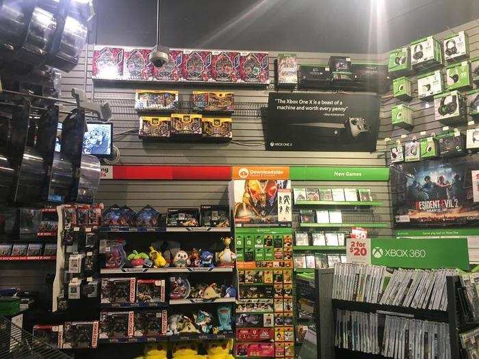 The messy ThinkGeek downstairs section aside, GameStop