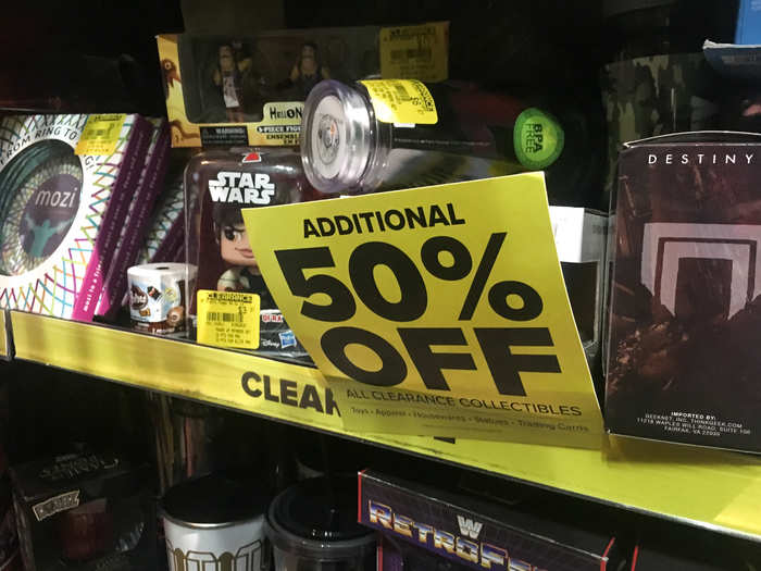 There was an additional 50% off of all clearance items.