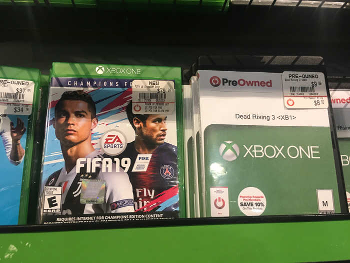 In the Xbox section were both new and pre-owned games. The prices varied depending on how new the game was.