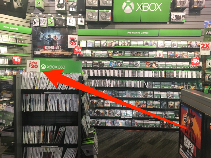 There was a "two for $20" deal on all pre-owned games, for Xbox as well as for PlayStation, priced at $14.99 and under.