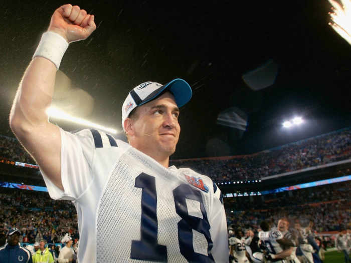 2007: Super Bowl XLI — Peyton Manning wins his first Super Bowl