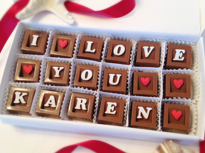 A personalized box of chocolates that are so much sweeter than a greeting card
