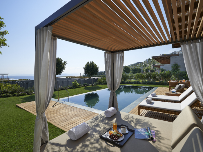 All the suites and villas at the Mandarin Oriental Bodrum have private pools ...