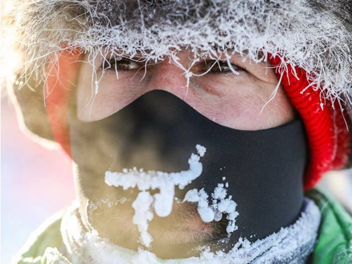 None of the skiers made it all the way this year. The extreme cold is probably to blame for that.