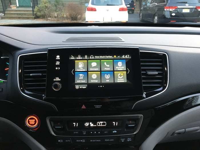 All Pilots except the base LX trim are equipped with an eight-inch touchscreen running Honda