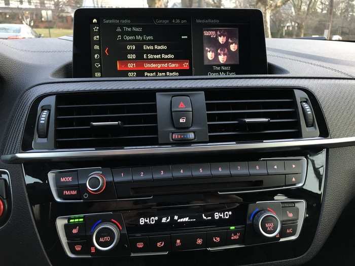 The 8.8-inch is high-resolution and located in its usual BMW position, affording a good view of the road while glancing at the information displayed. Beneath, there