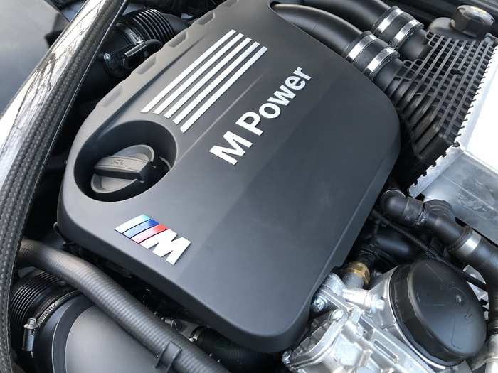 Here we find a 3.0-liter, twin-turbocharged, inline six-cylinder engine, making 405 horsepower with 425 pound-feet of grabby torque. This is the same motor BMW puts in the M4, essentially, with lowered turbo output but the same torque rating.