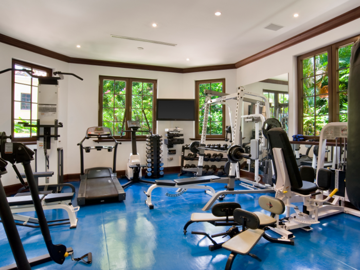 ... as well as a gym for indoor workouts.