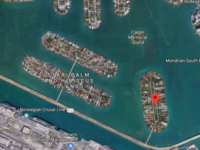 ... nearby other private properties on Star Island and Hibiscus Island.