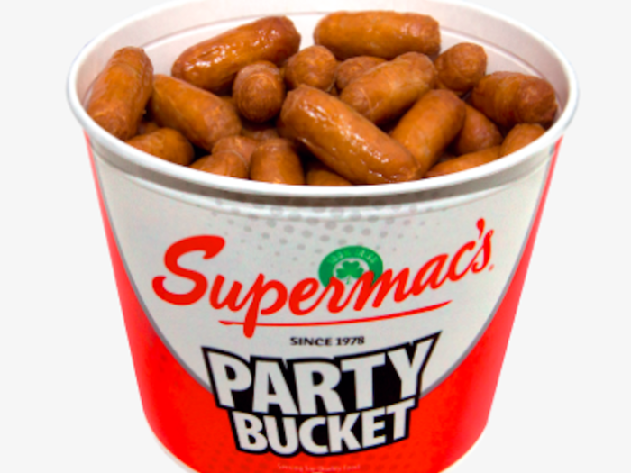 The jewel in the crown is a bucket of 100 tiny sausages.