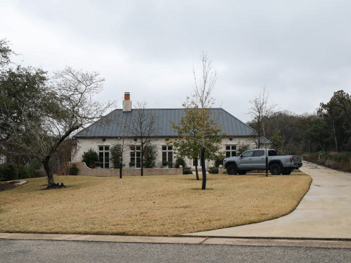 This relatively modest white house was one of the only homes that could be clearly viewed from the street.