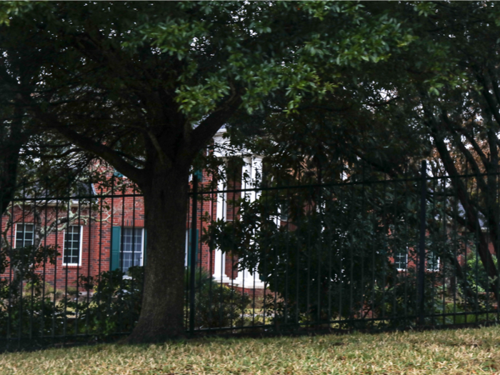 You can spy the pillars at the entrance to this house through the trees, though.