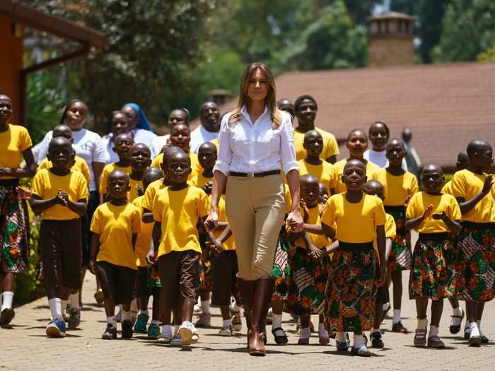 In her first solo trip as first lady, Melania set off on a six-day tour of Africa where she saw how US foreign aid has been put to use on the continent, improving health, early childhood education, and conservation efforts.