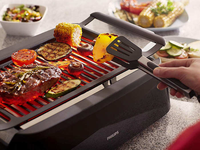 A smokeless indoor grill that lets them grill in the winter without ruining the kitchen