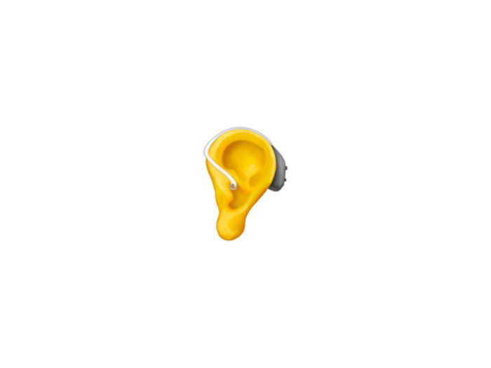 Ear with hearing aid (with skin tones)