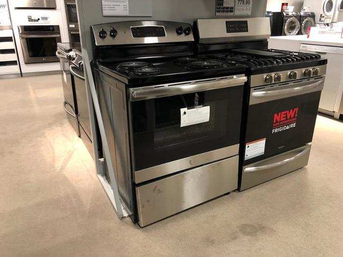 Some of the appliances, like this oven, looked dirty and beat-up.