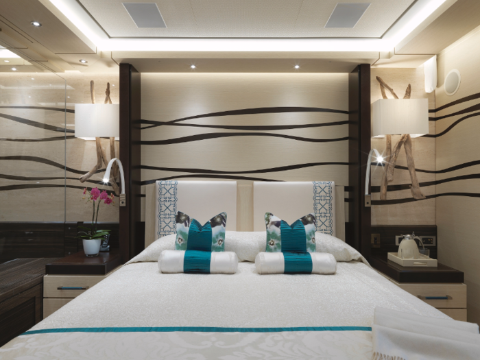 The yacht can accommodate up to 22 guests across nine suites in varying arrangements ...