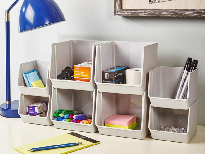 Secure stacking bins