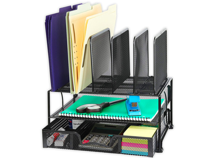 A mesh organizer with plenty of compartments