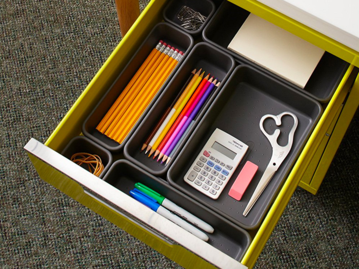 An interlocking bin system for your drawer supplies