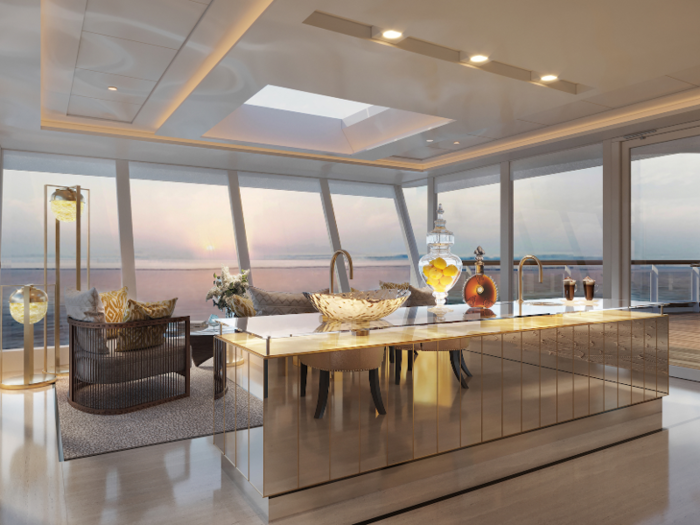 The suite will also come with a personal butler who can make drinks and arrange for on-shore transportation in a private car.