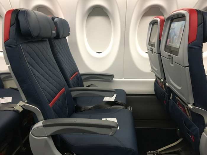 Delta Comfort Plus get 34 inches of pitches.