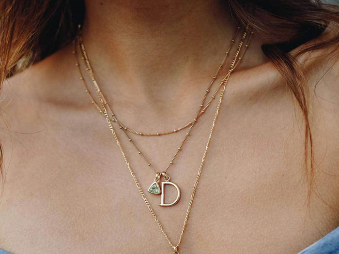 Edge of Ember Initial and Birthstone Necklace