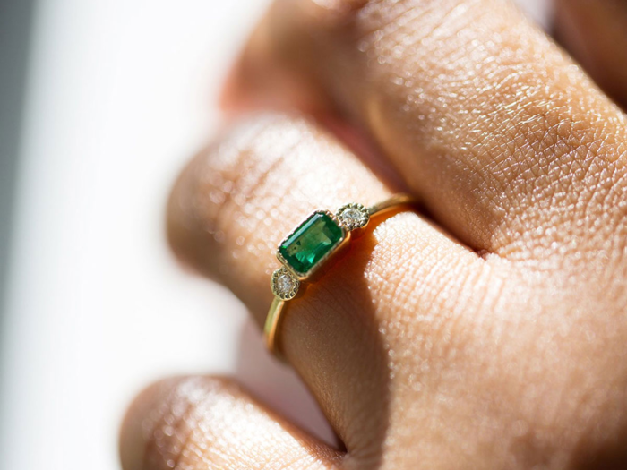 Jennie Kwon Lexie Emerald Ring