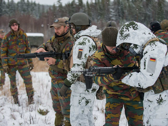 Exercise Trident Juncture brought together 30 countries, all wearing their various camouflage patterns.