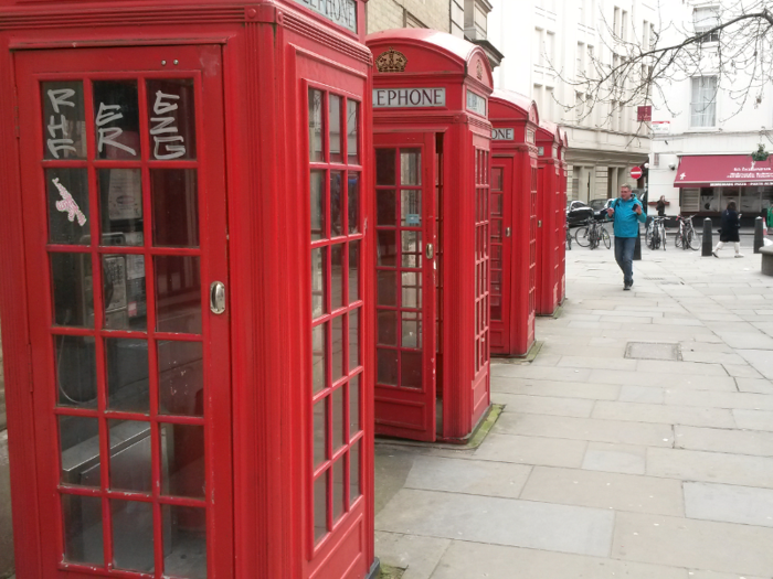 .. iconic red phone booths ...