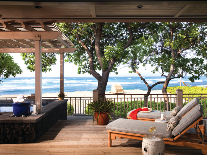 Four Seasons Resort Hualalai has 243 total rooms, including private villas. The top two villas for rent are the Hawaii Loa Presidential Suite and the Makaloa Villa.