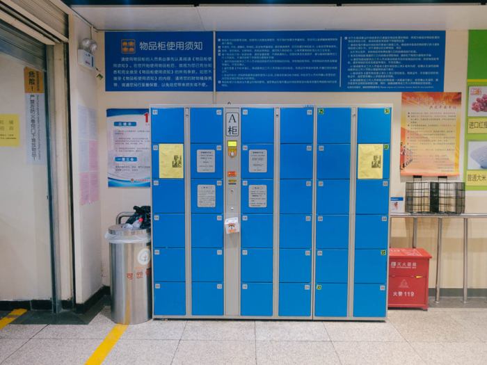 He was able to see the differences between the China-based location and the ones in the US. For starters, there are customer lockers when you first walk in the door.