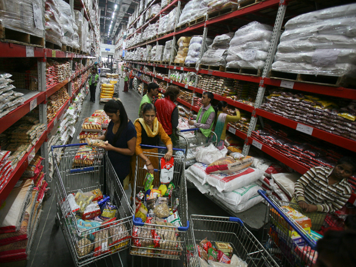 ... or walking along aisles of a wholesale store that look more like a Costco warehouse than the typical stateside discount superstore.