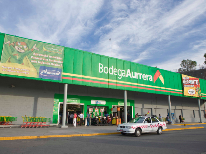 ... and Bodega Aurrera is a discount store selling food and household goods at low prices across Mexico and Central America.