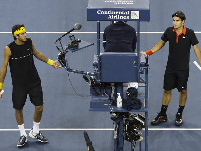 2009: Roger Federer was hit with a $1,500 fine for swearing at the umpire during his US Open final loss to Juan Martin Del Potro.