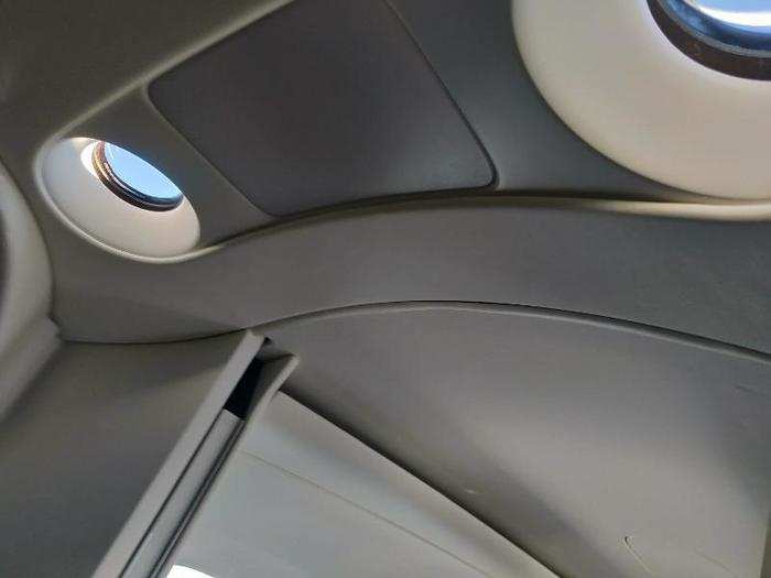 The lavatory comes with a pair of small skylights.