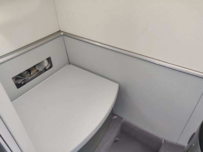 ... The HondaJet Elite comes with a seat belt-equipped with lavatory. This way, a passenger can sit here during flight.