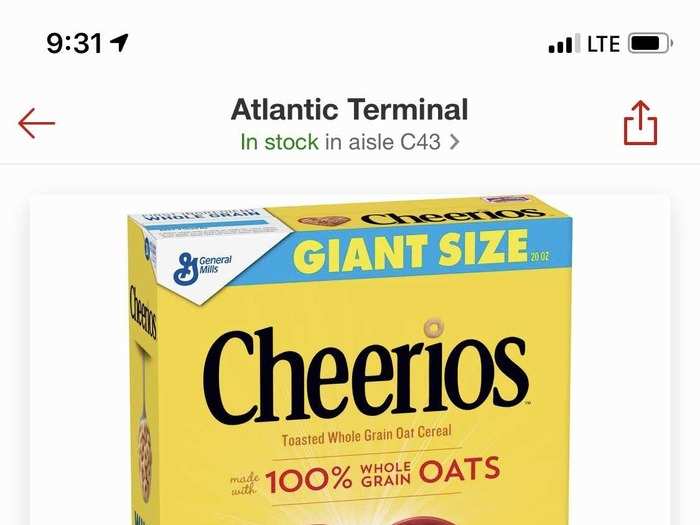 Cheerios (20 oz.): no change