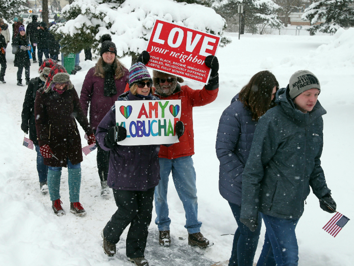 The forecast for Sunday in Minneapolis was for snow and a high of 19 degrees Fahrenheit...