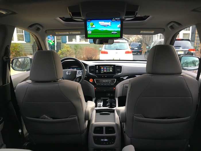 12. A rear cabin entertainment system.