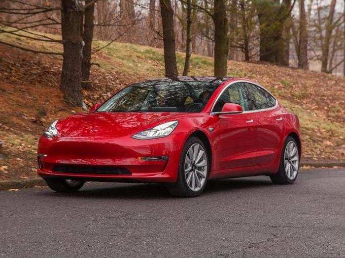 On to the Tesla Model 3, is brilliant "Red Multi-Coat." We