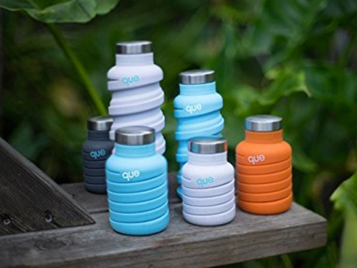 A collapsible water bottle