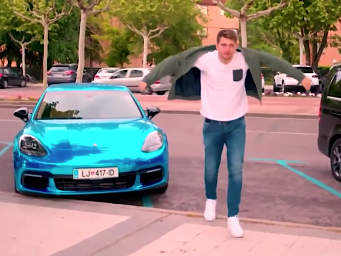 Doncic is both flashy and understated off the court. When he played on Real Madrid, he drove an electric blue Porsche Panamera with custom black rims that he called "the most beautiful car in the world."