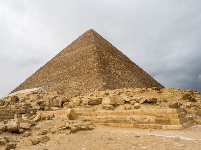 The Great Pyramid was built by Khufu, the son of Sneferu, the pharaoh who built the Red Pyramid. It is 481 feet tall. Each pyramid was part of a much larger complex, that included temples, a palace, and a "solar boat" some believe carried the pharaoh to the afterlife.