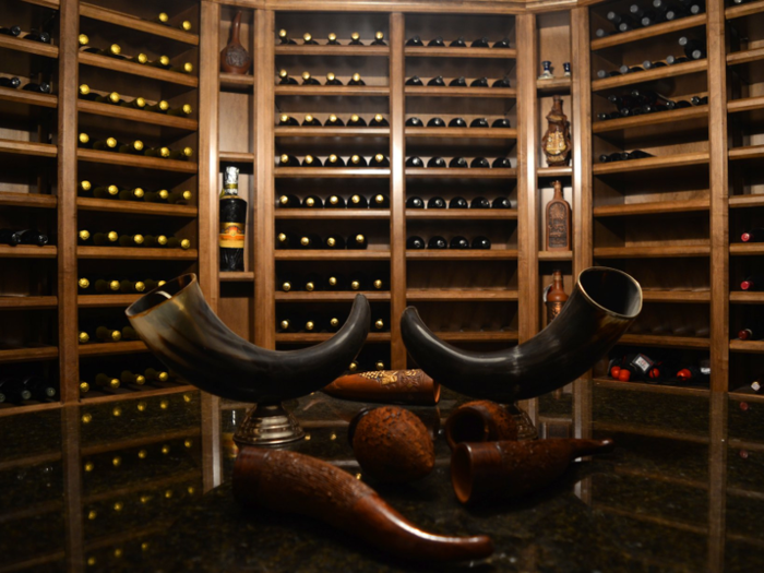 Downstairs, the house features a luxury wine cellar ...