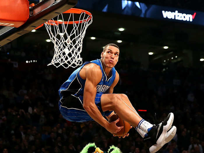 So when he did it over Stuff the Magic Dragon — the Orlando Magic mascot — at the 2016 dunk contest, it sent the crowd into an absolute frenzy.