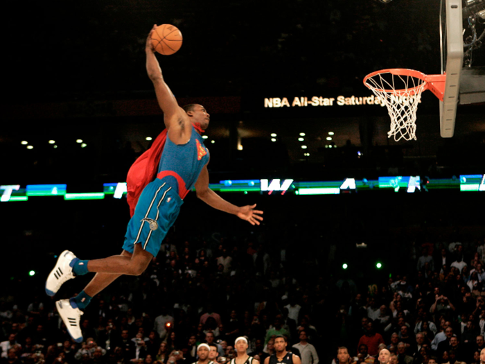 Dwight Howard went full Superman during the 2008 dunk contest. He even wore a cape.