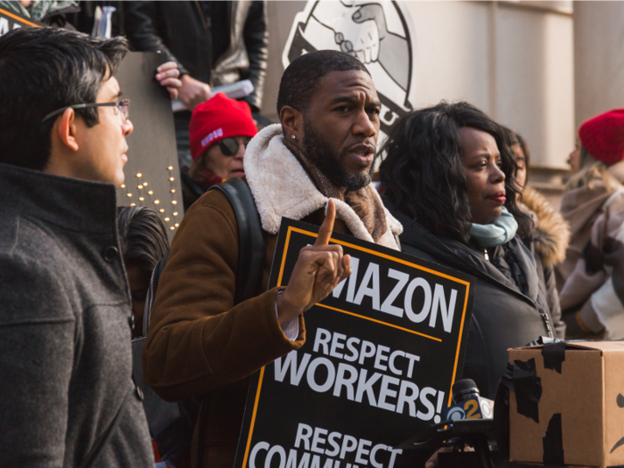 In late November, protesters stormed an Amazon Books store in Manhattan.